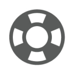 Helpdesk icon. Gray circular floatation device graphic.
