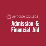 Antioch College logo graphic and text "Admission & Financial Aid"