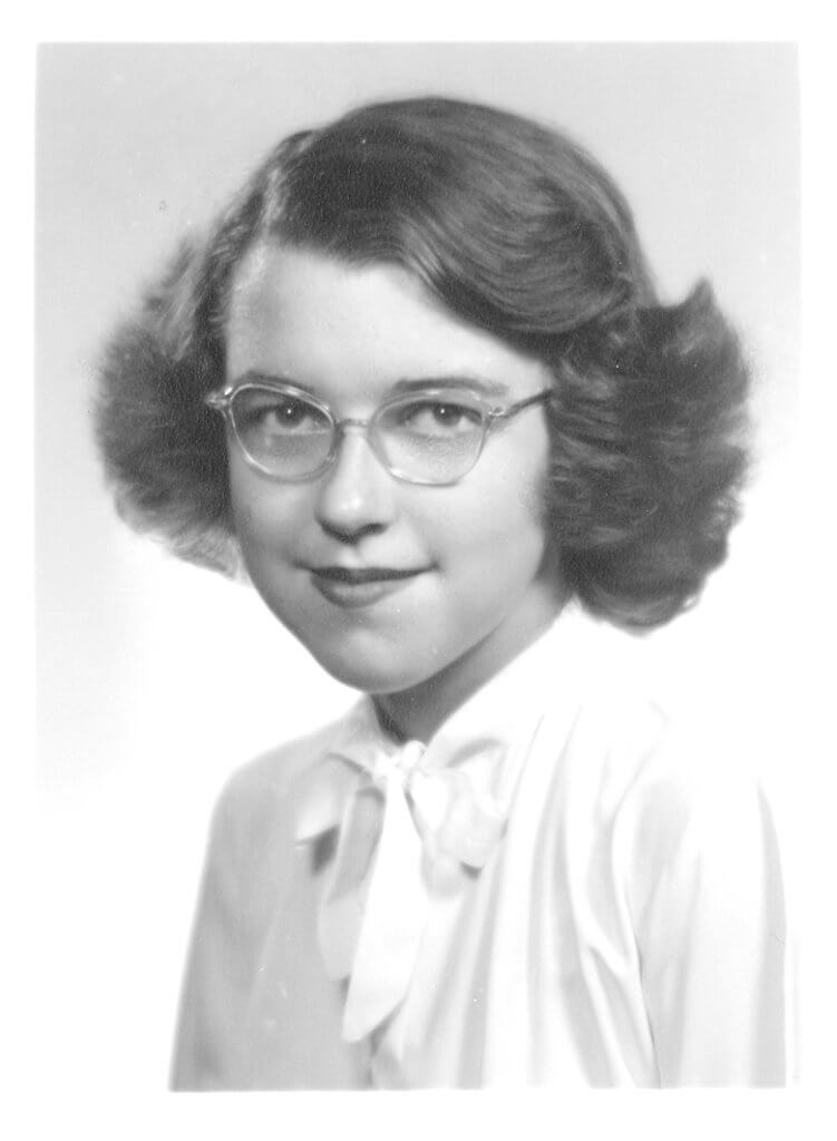 Partricia Aldred, class of 1952, as a first year student at Antioch College.