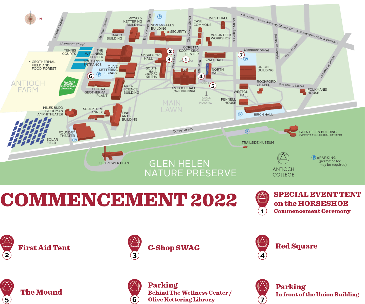 Antioch College 2022 Commencement Map