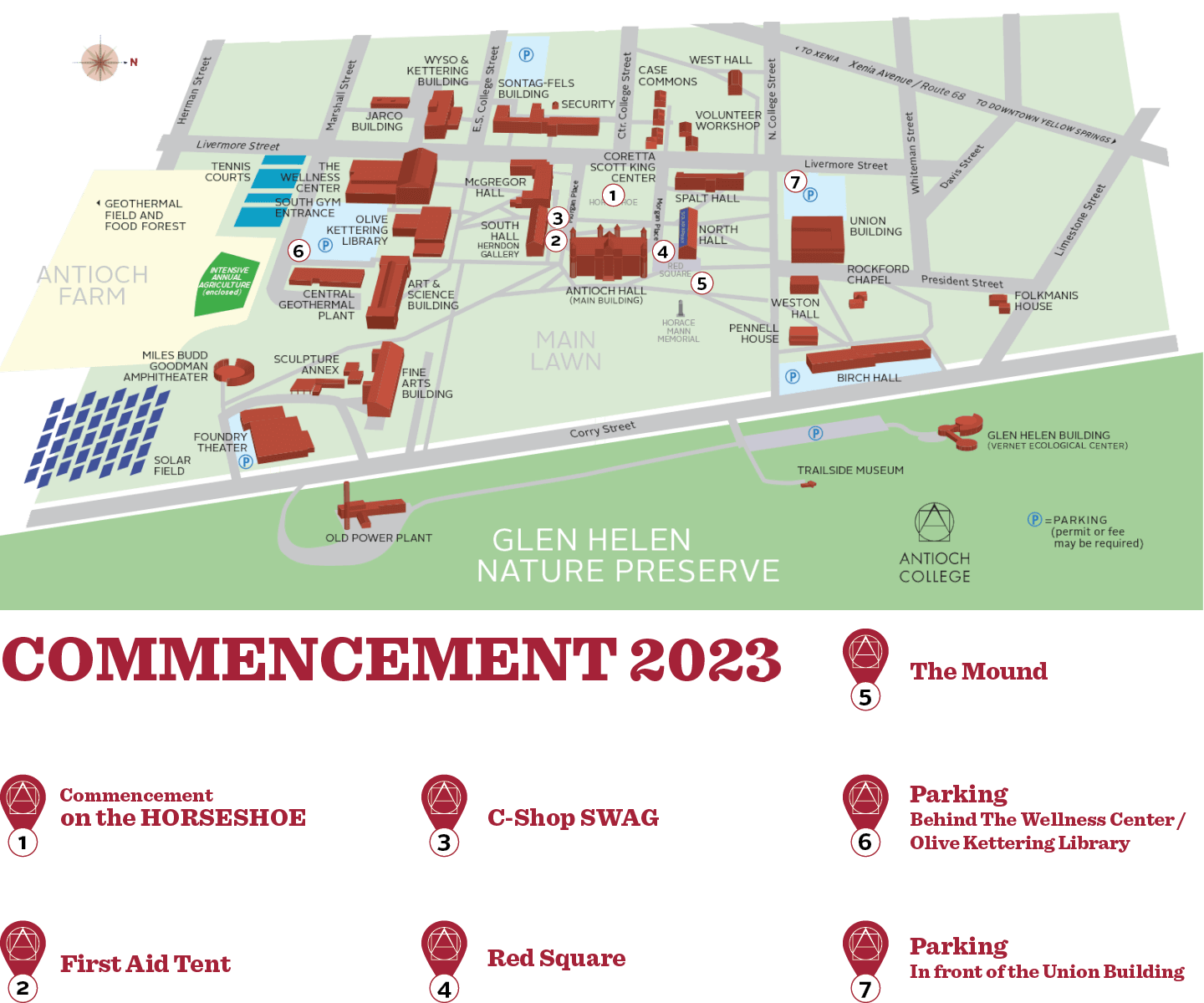 Antioch College 2022 Commencement Map